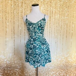 Wild Fable Teal Floral Mini Dress